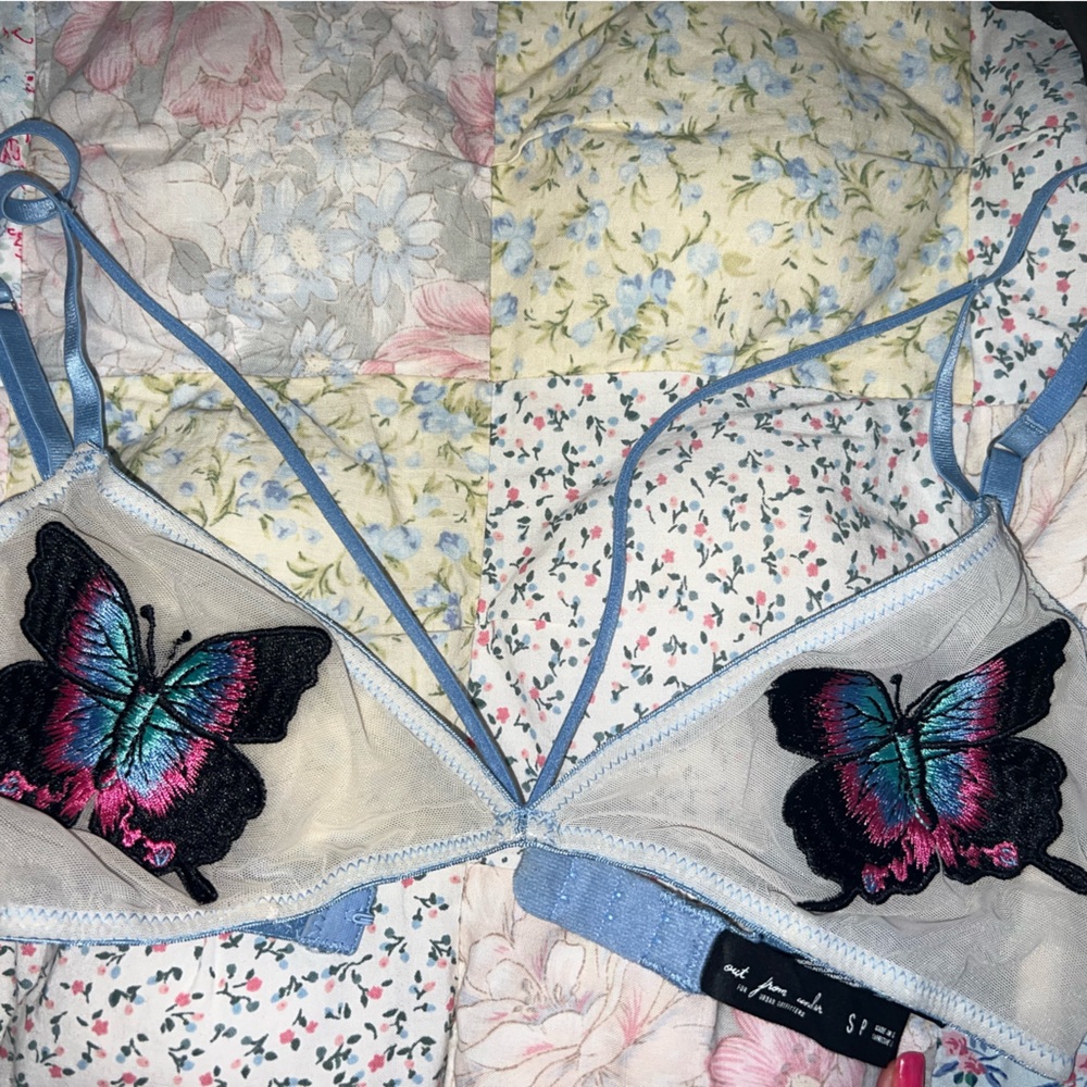 Urban outfitters butterfly mesh bra size small
